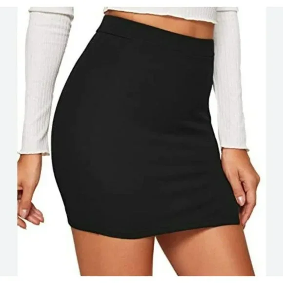 Sexy Fitted Black Mini Pencil Skirt All sizes Available S-M-L-XL - Picture 6 of 7